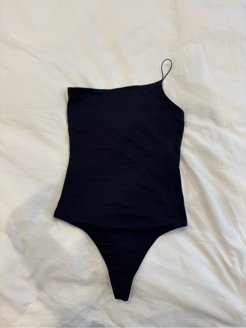 Aritzia Babaton Black One-Shoulder Bodysuit